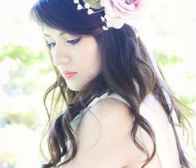 Silk Chiffon Rose, Bridal Accessories, wedding Flower Hair Clip, Bridal Hair Clip, Flower for Hair