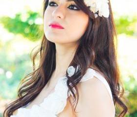 Bridal headband, bridal headpiece, wedding hair accessories, wedding headband, ivory flower hair crown