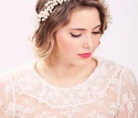ivory pearl crown, pearl headpiece, wedding headband, bridal headband, bridal headpiece, wedding headpiece, wedding hair accessories