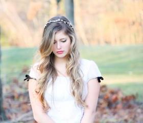 Bridal headband, wedding accesories, woodland bridal wreath