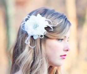 Bridal Flower, Fascinator, Hair Clip, Wedding Flower, bridal hair clip