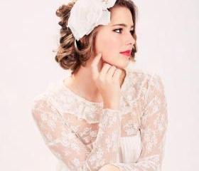 silk flower hair clip, bridal hair accessories, wedding headpiece, pink flower fasinator, double flower
