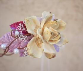 bridal headpiece, wedding flower crown, woodland wedding, boho headpiece