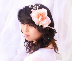 flower crown, peach vintage floral band, floral head piece with vintage millinery
