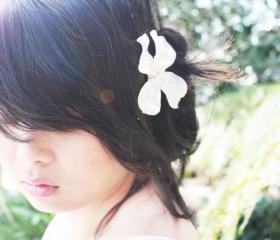 bridal flower hair clip, wedding hair accessory, dogwood flower