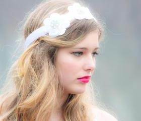 chiffon bridal sash, rhinestones bridal belt, dress flowers, bridal headband, wedding headpiece