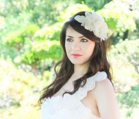 wedding hair accessories, bridal fascinator, wedding headpiece, ivory silk flower