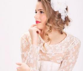 bridal headband, flower headpiece, flower sash for dress