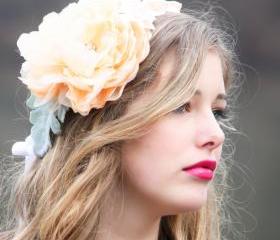bridal headband, flower hair clips, autumn bridal fascinator