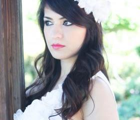 white bridal flower hair crown, woodland wedding, white flower, milinery flowerwedding hair accessories