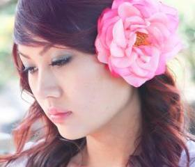 bridesmaid flower clip, wedding accessory, pink rose hair clip, flower for hair, bridal hair clip, flower for hair