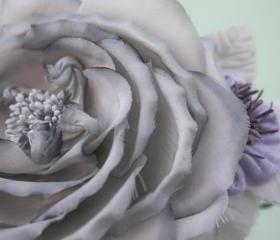 Silk Chiffon Rose, Bridal Accessories, wedding Flower Hair Clip, Bridal Hair Clip, Flower for Hair