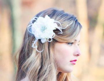 Bridal Flower, Fascinator, Hair Clip, Wedding Flower, bridal hair clip